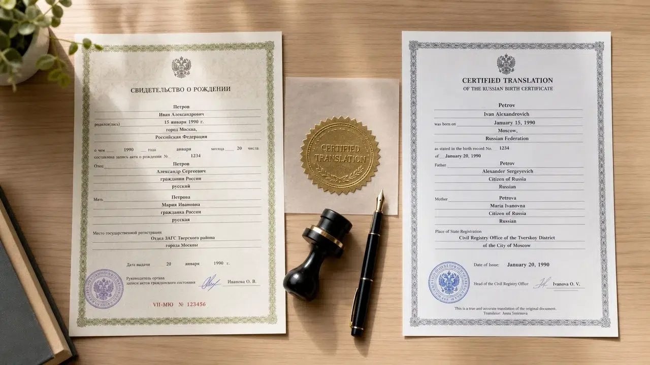 Certificate layouts accompanying document translation services