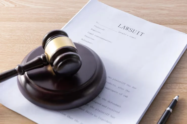 Gavel and lawsuit records accompanying legal translation services Gavel and lawsuit records accompanying legal translation services